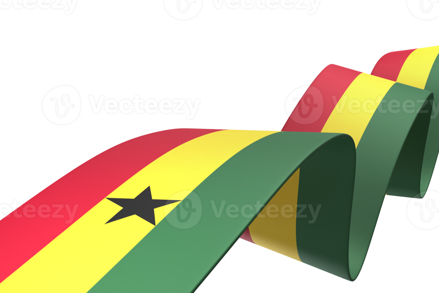 drapeau du ghana conception fête de l'indépendance nationale élément de bannière fond transparent png