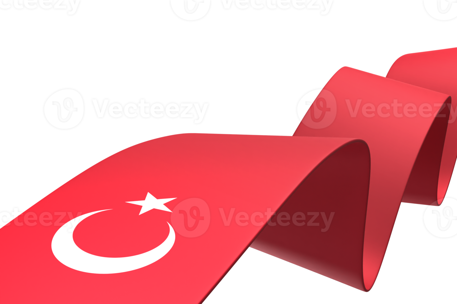 Turkey flag design national independence day banner element transparent background png