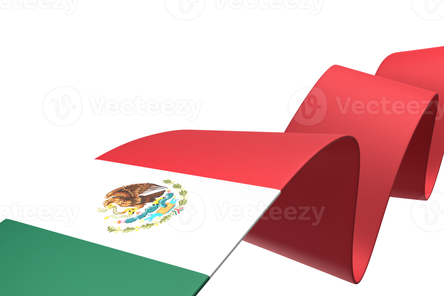 diseño de bandera de méxico día de la independencia nacional elemento de banner fondo transparente png