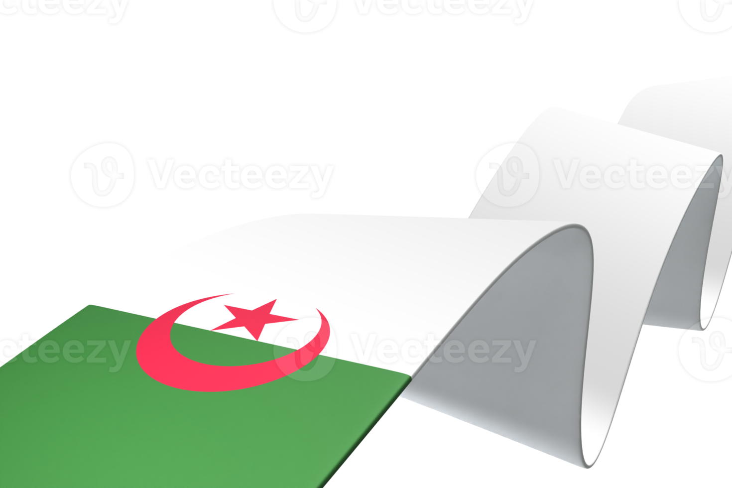 Algeria flag design national independence day banner element transparent background png