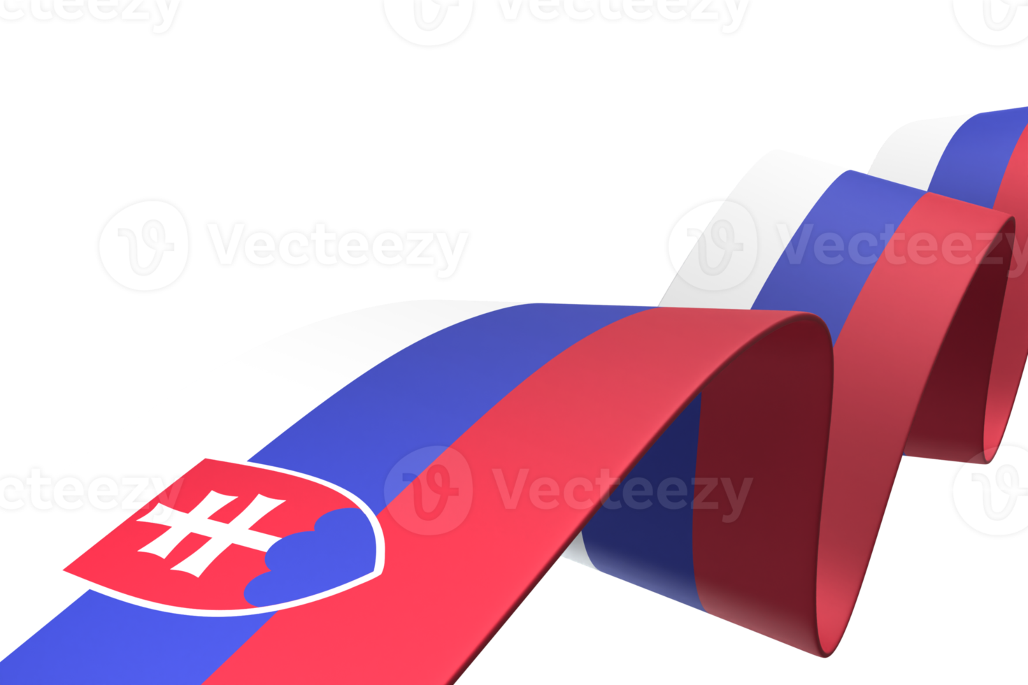 Slovakia flag design national independence day banner element transparent background png
