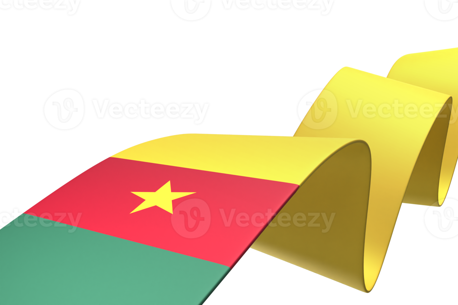 Cameroon flag design national independence day banner element transparent background png