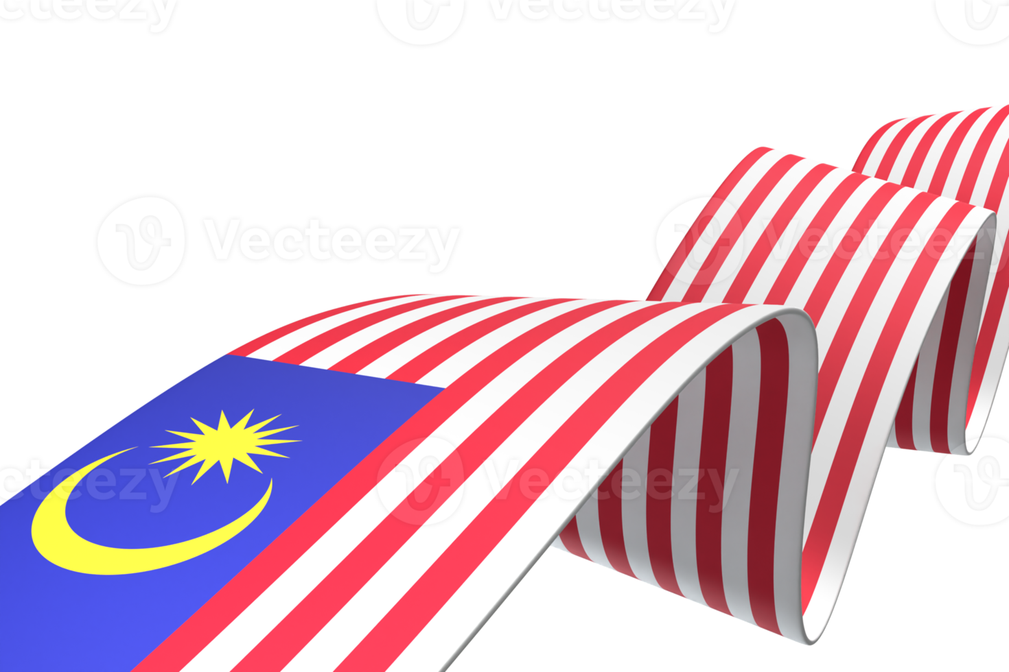 Malaysia flag design national independence day banner element transparent background png