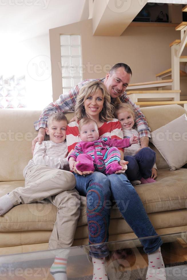 happy young family at home photo