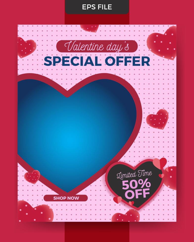 Valentine's Day Poster Promotion. Marketing promotion material. vector