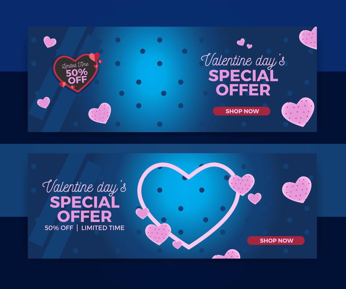 Banner Template for  website , posters, ads, promotional material.. Valentine's Day Theme, Beauty, Florist. vector