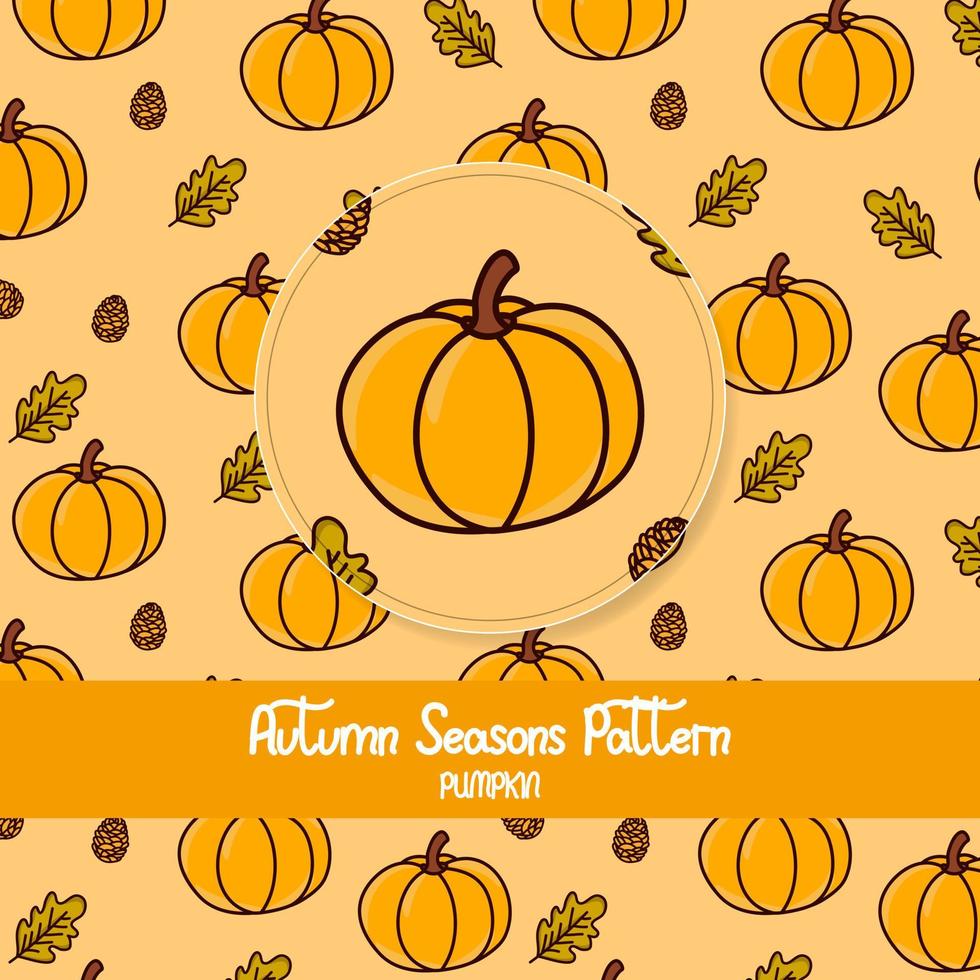 Pumpkin and Autumn Season Ornament Pattern vector