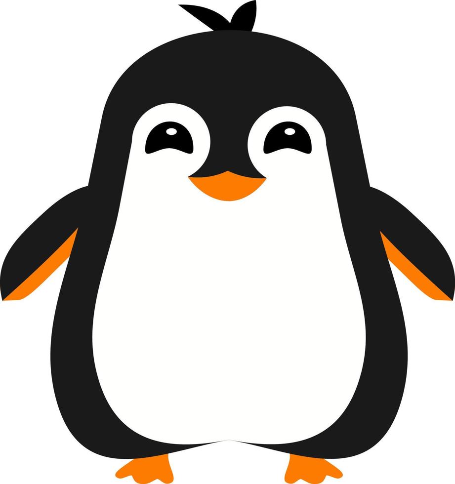 personaje plano pinguino vector