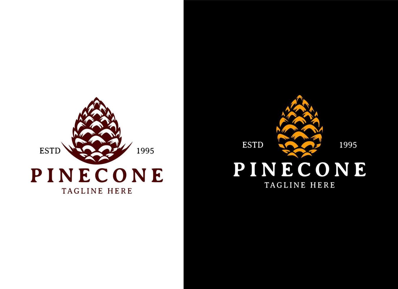 vector de diseño de logotipo elegante de lujo de cono de pino