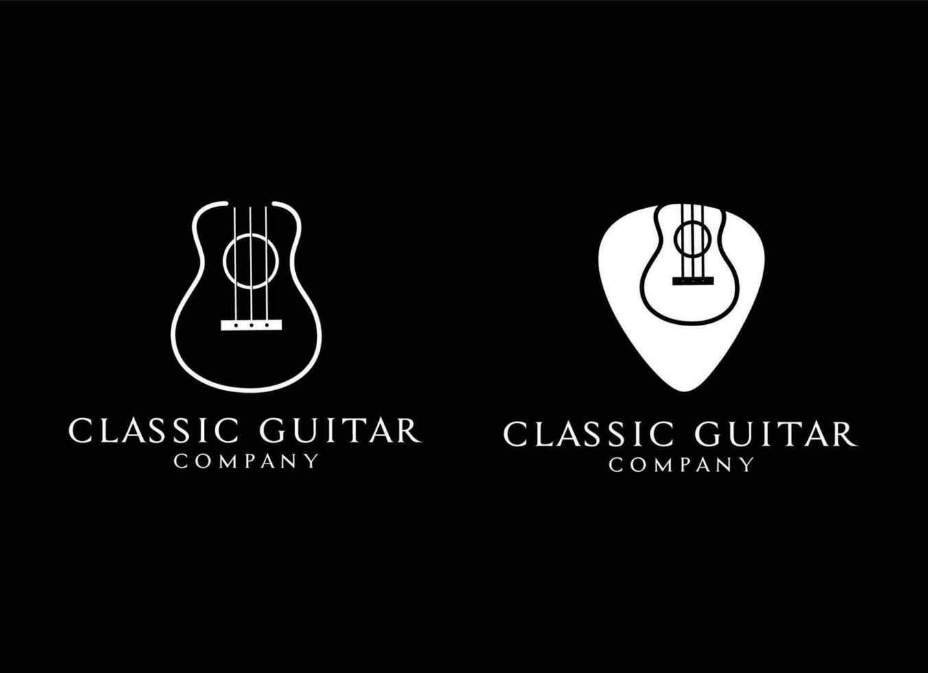 vector de logotipo de guitarra acústica