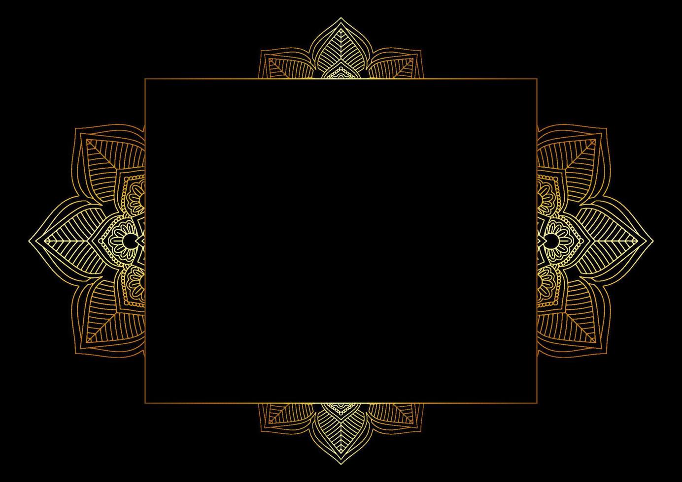 Elegant background with gold mandala frame vector