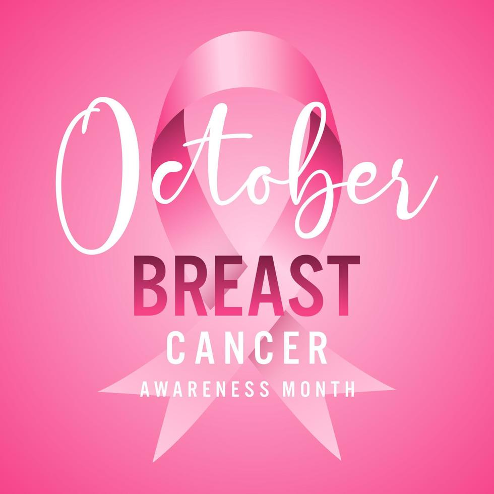 october breast cancer awareness month design vector