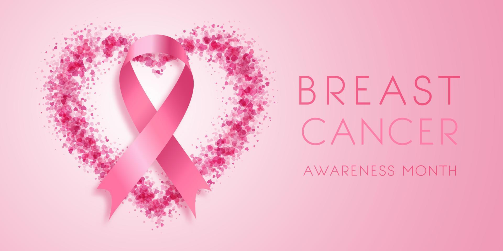 diseño decorativo de banner del mes de concientización sobre el cáncer de mama vector