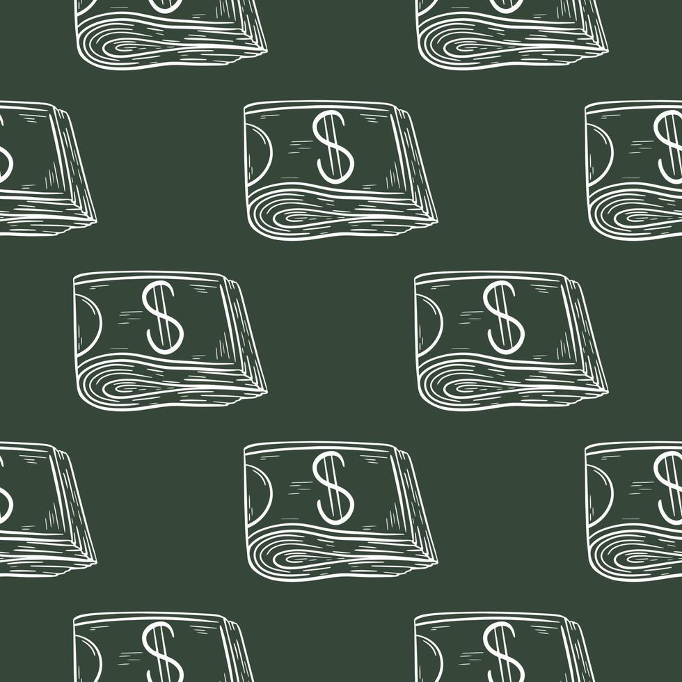 Folded cash money seamless pattern vector illustration
