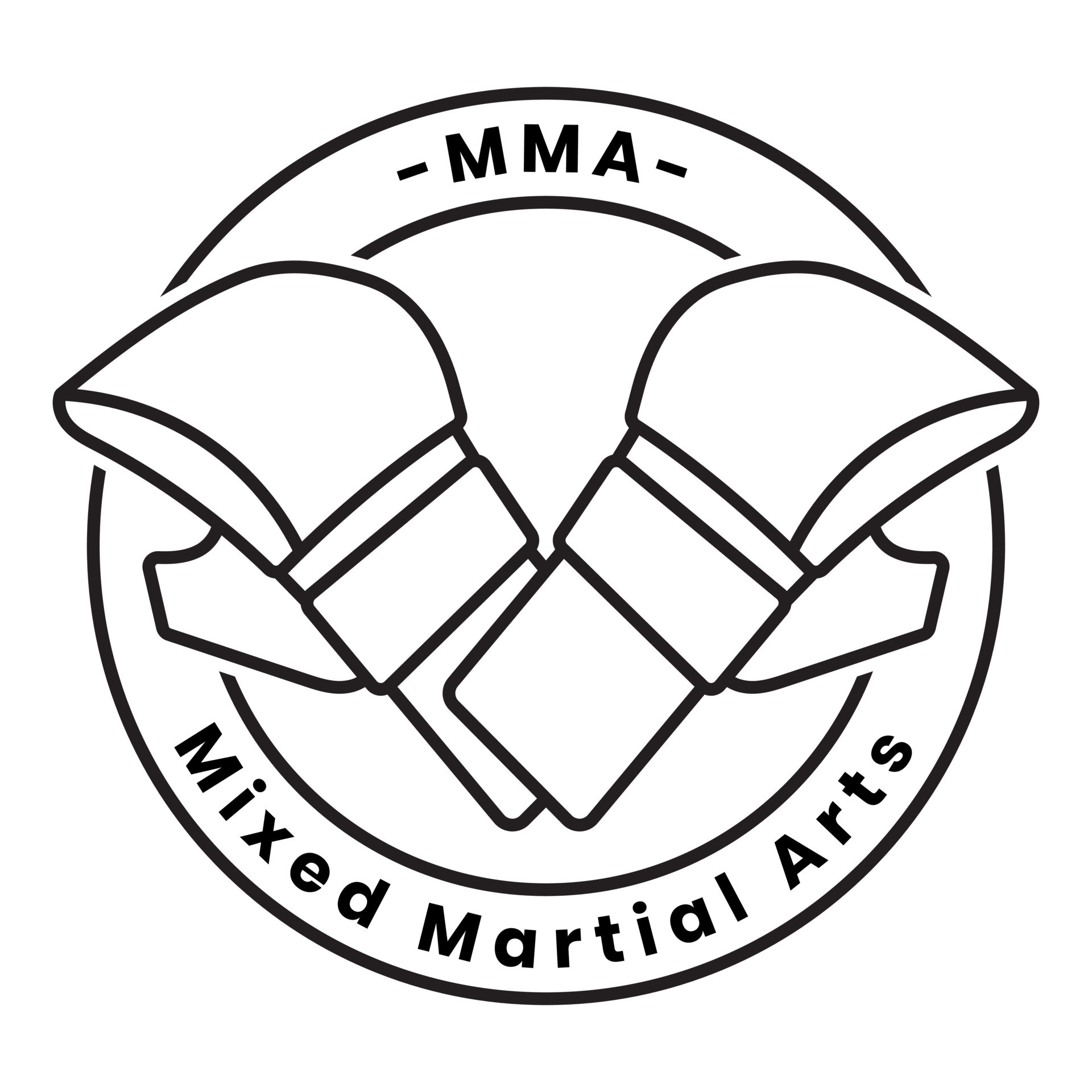 Mixed Martial Arts or MMA line art vector logo for apps or website ...