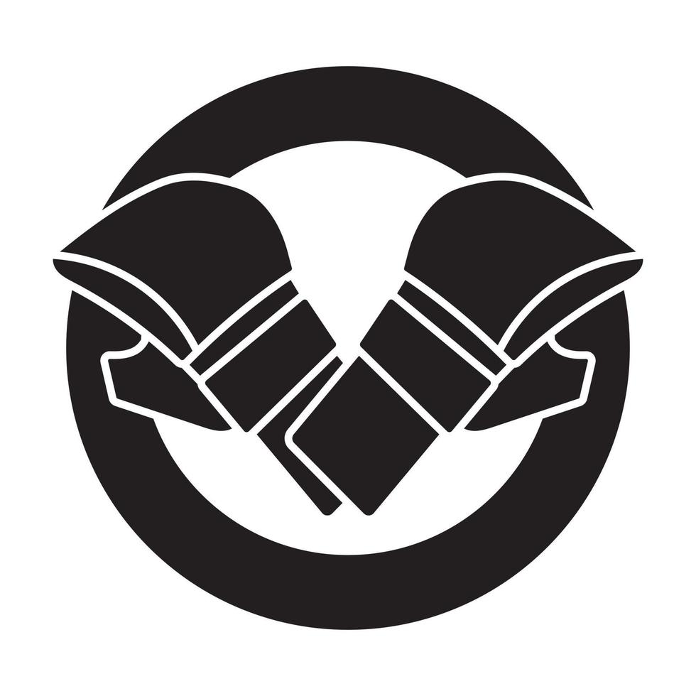 Rounded the a mixed martial arts glove flat vector for apps or website