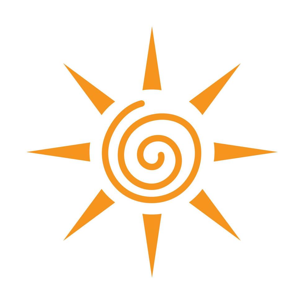 summer scribble sun line art color icon for apps or website vector