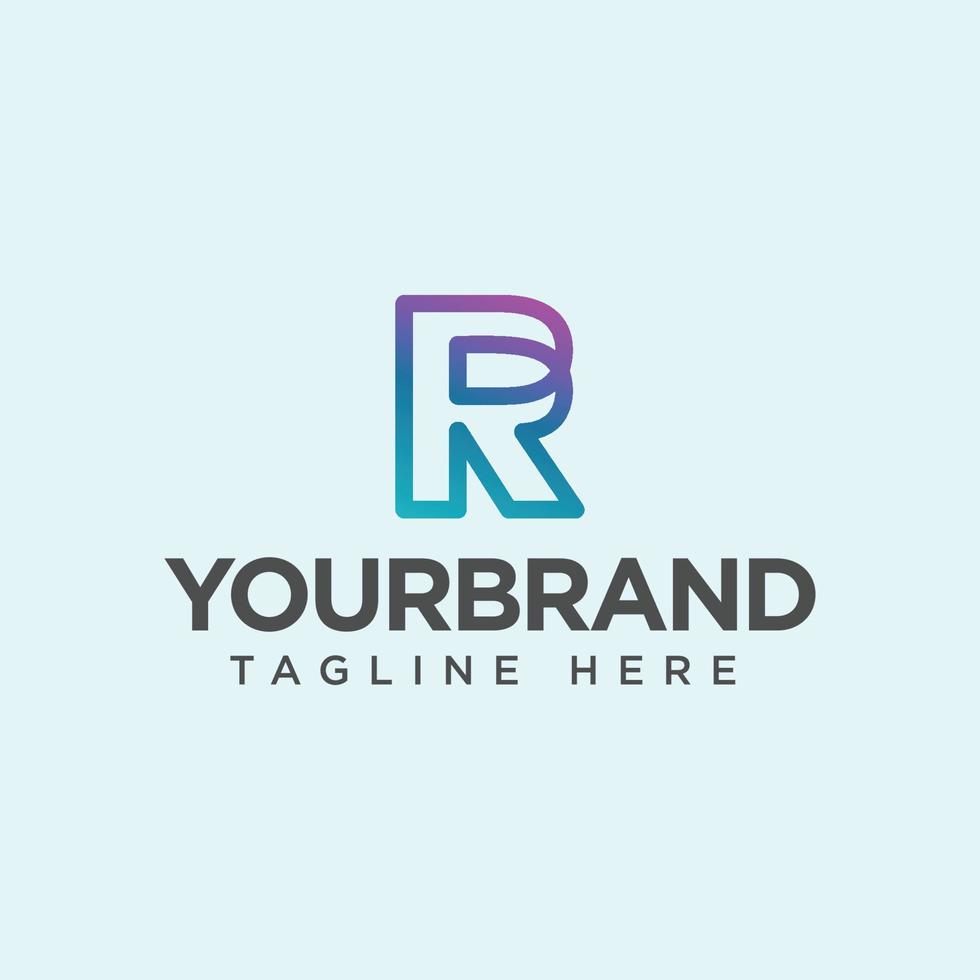 diseño de vector de icono de logotipo de empresa de signo de letra r minimalista