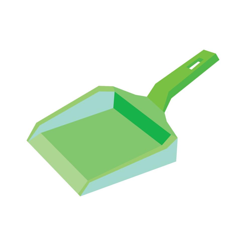 Hand turquoise dustpan icon. Cleaning service can be used Vector illustration, isolated on a white background. Flat cleaning items