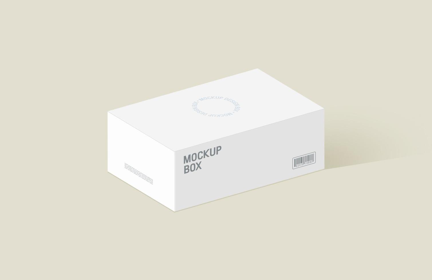 Realistic package box in white colors. Rectangle closed box mock up. vector