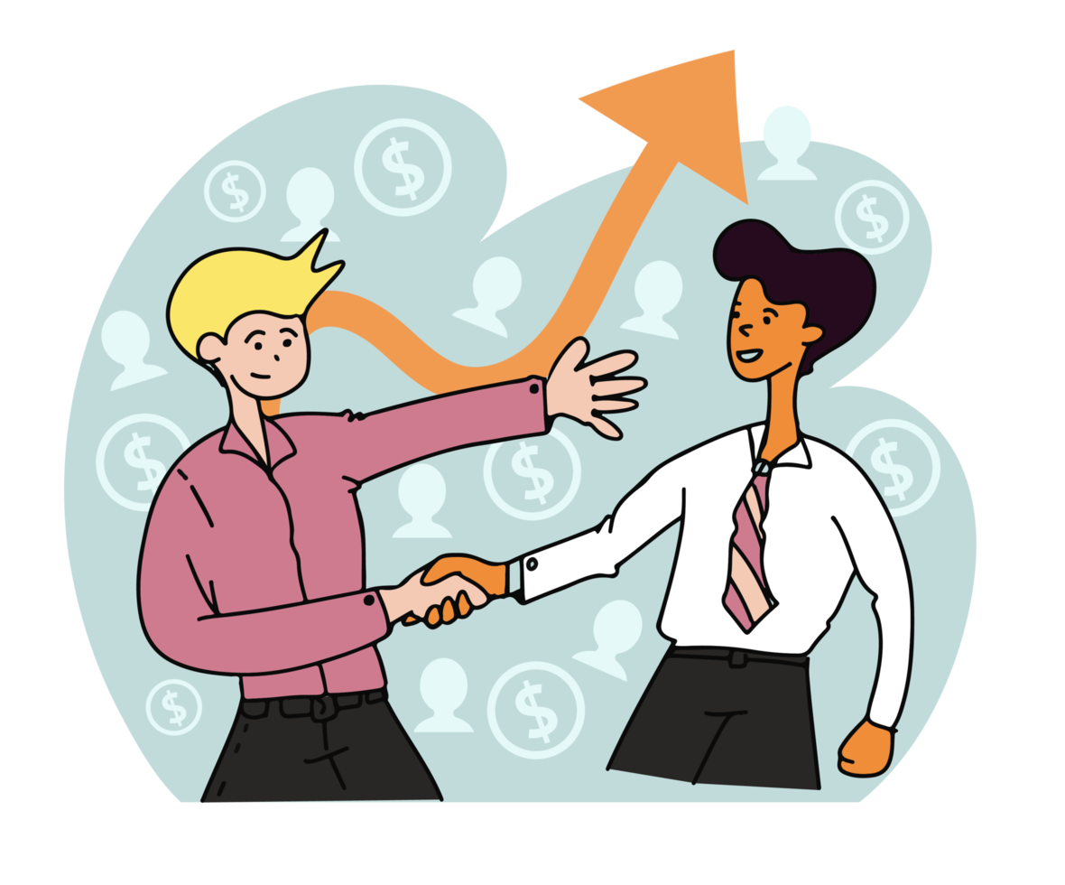 Business people shaking hands. png