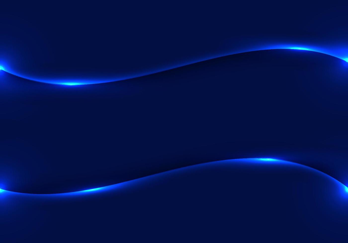 Abstract template glowing blue wave neon lighting background technology concept vector