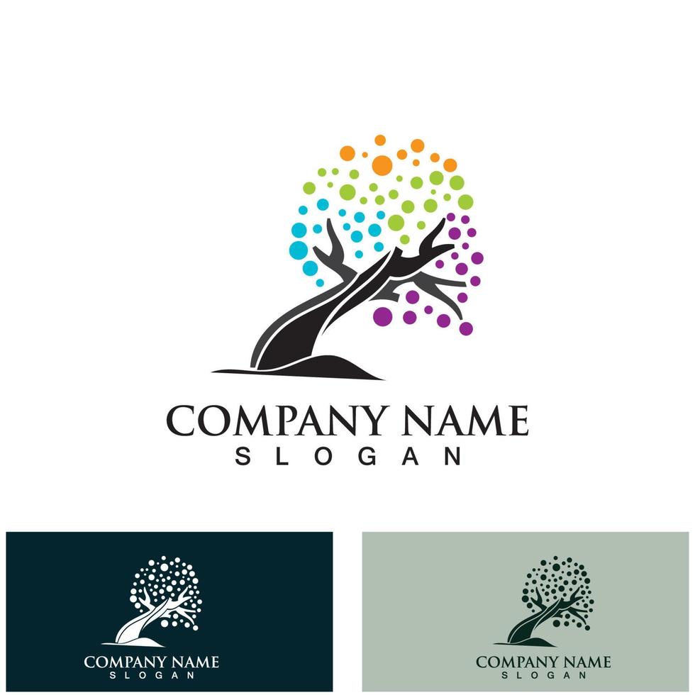 Tree logo nature design image of tree ecology element vector