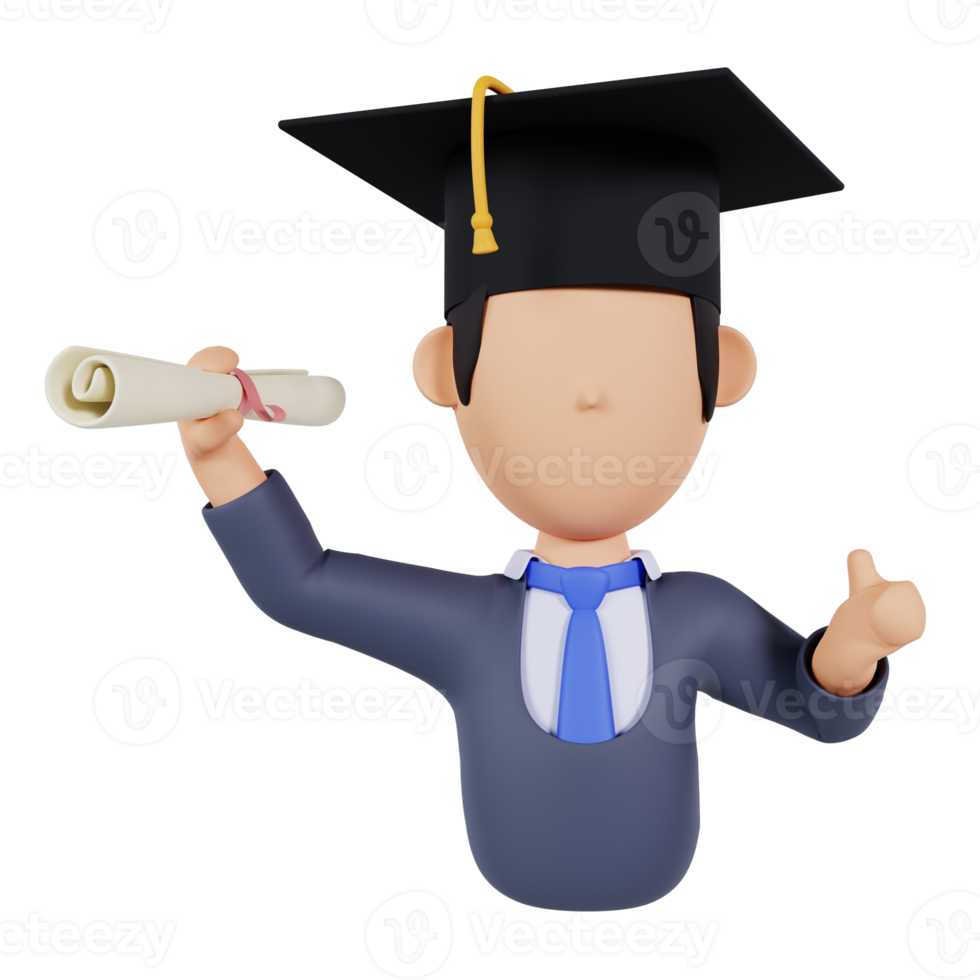 3D Graduation Students Education Illustration Premium PNG