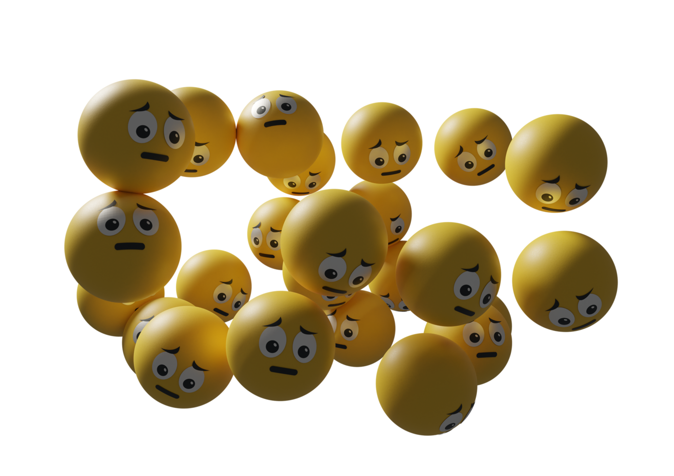 Free 3d render Emoji illustration of emoticon faces character. Floating