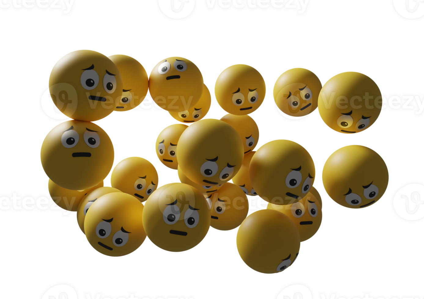 3D render ilustração emoji do personagem de rostos emoticon. emojis ou emoticons flutuantes perfeitos para mídia social de fundo post banner promoção de ativos de design gráfico e muito mais png