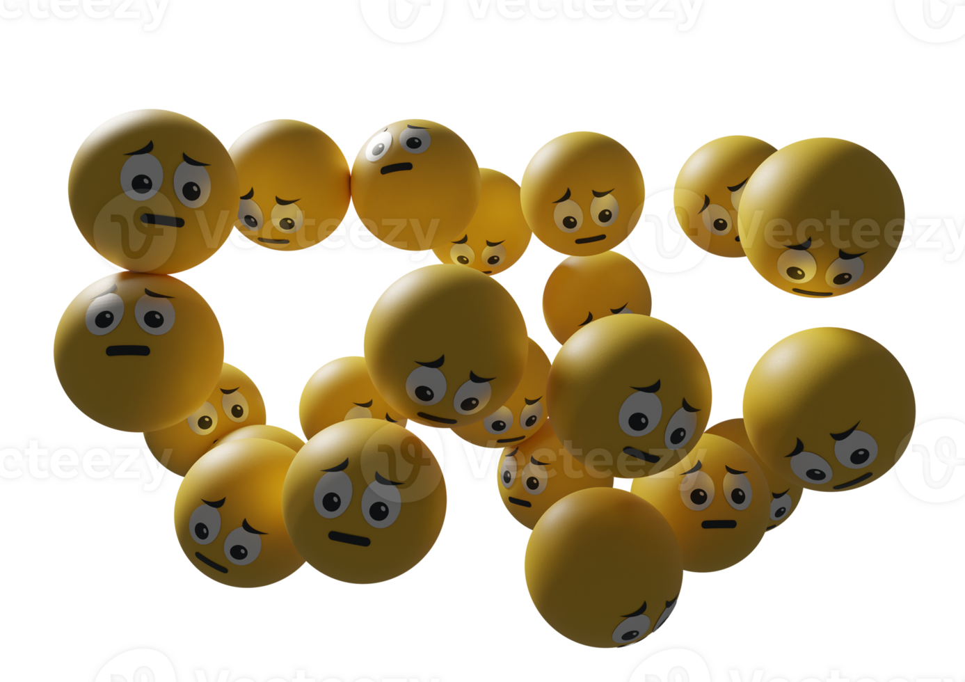 3D render ilustração emoji do personagem de rostos emoticon. emojis ou emoticons flutuantes perfeitos para mídia social de fundo post banner promoção de ativos de design gráfico e muito mais png