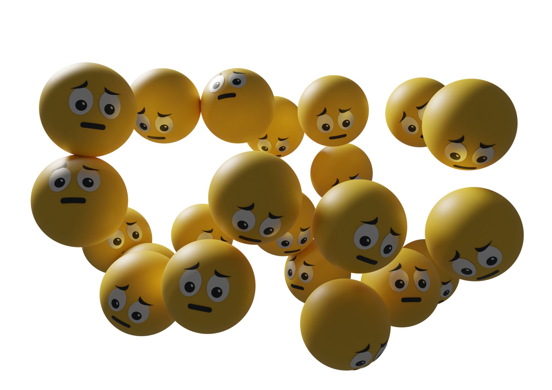 3d render Emoji illustration of emoticon faces character. Floating