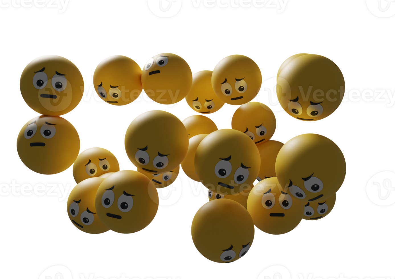 3d render Emoji illustration  of emoticon faces character. Floating Emojis or emoticons perfect for background social media post banner graphic design assets promotion and many more png