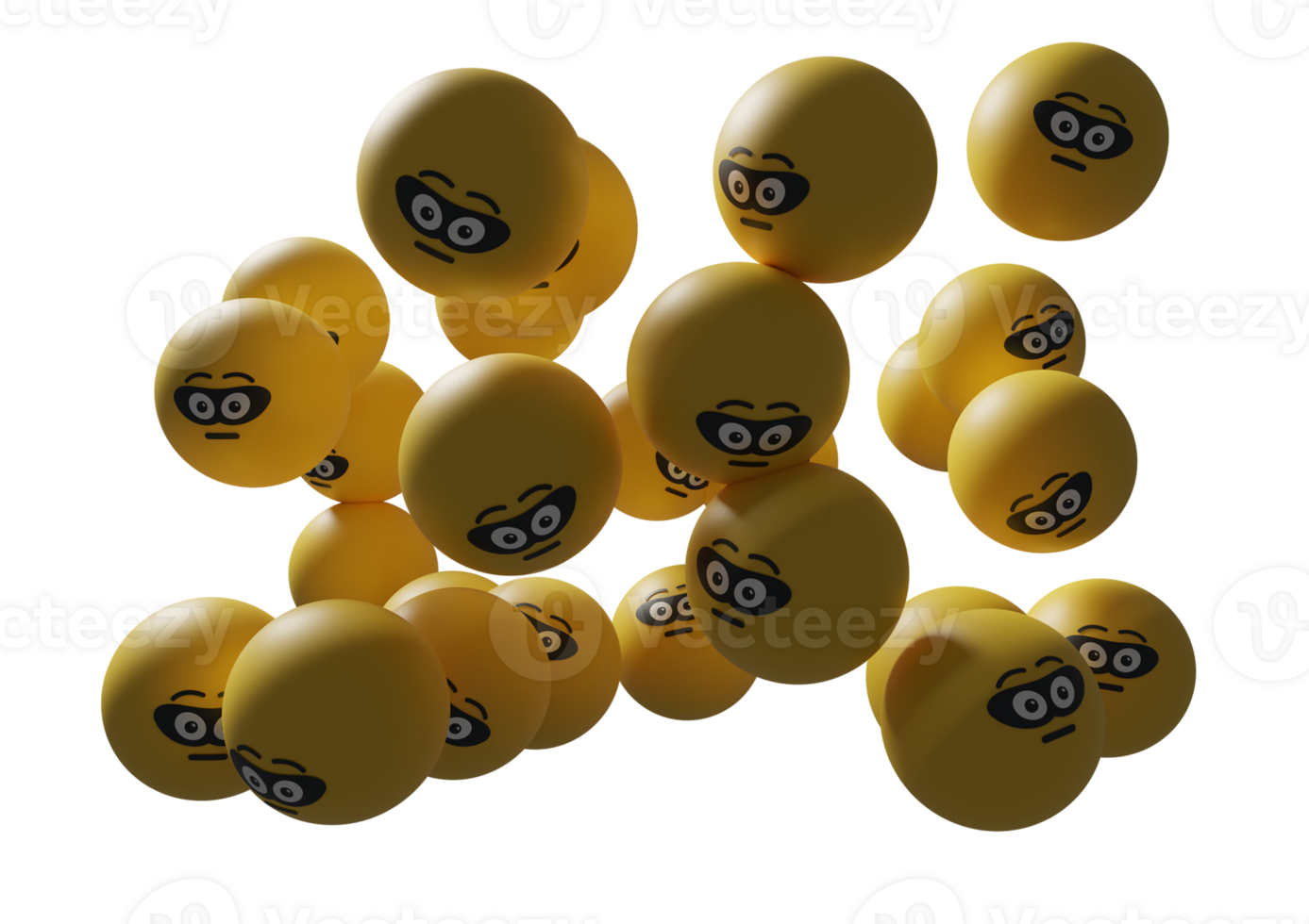 3d render Emoji illustration  of emoticon faces character. Floating Emojis or emoticons perfect for background social media post banner graphic design assets promotion and many more png