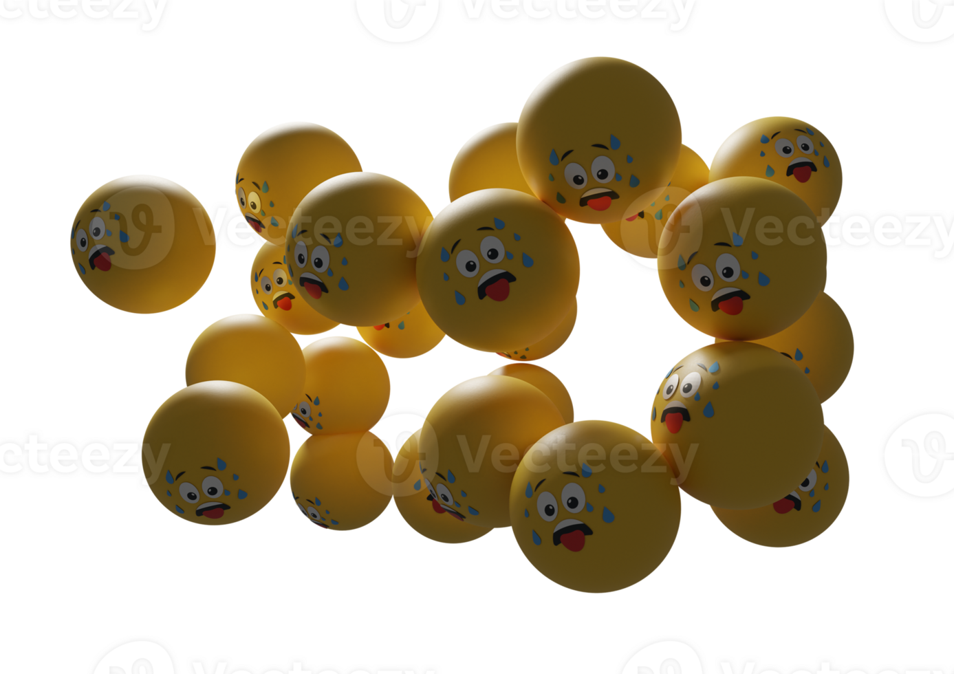 3d render Emoji illustration  of emoticon faces character. Floating Emojis or emoticons perfect for background social media post banner graphic design assets promotion and many more png