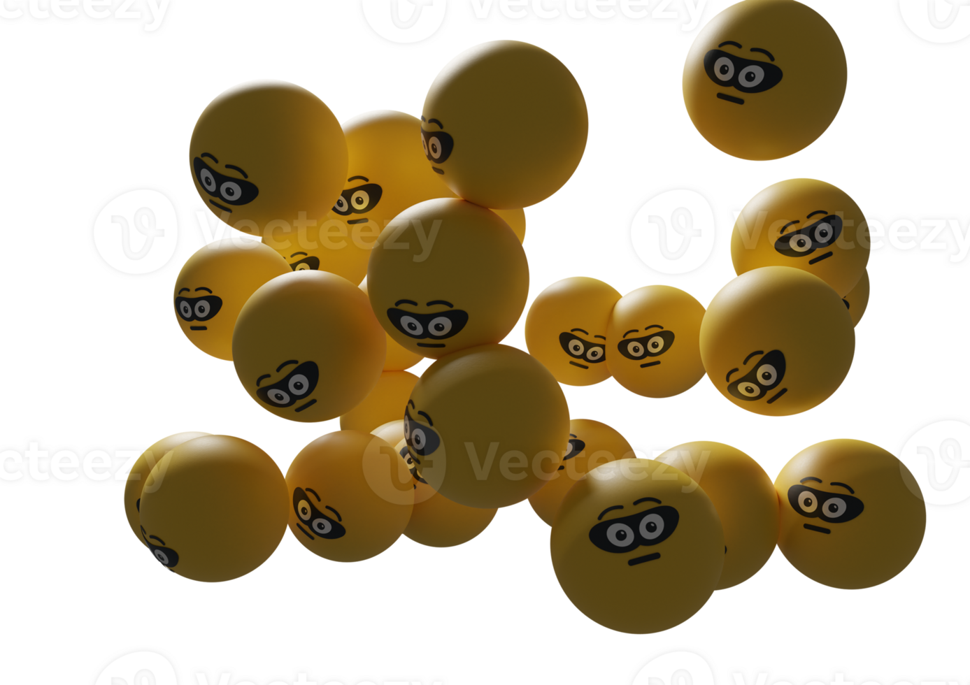 3d render Emoji illustration  of emoticon faces character. Floating Emojis or emoticons perfect for background social media post banner graphic design assets promotion and many more png