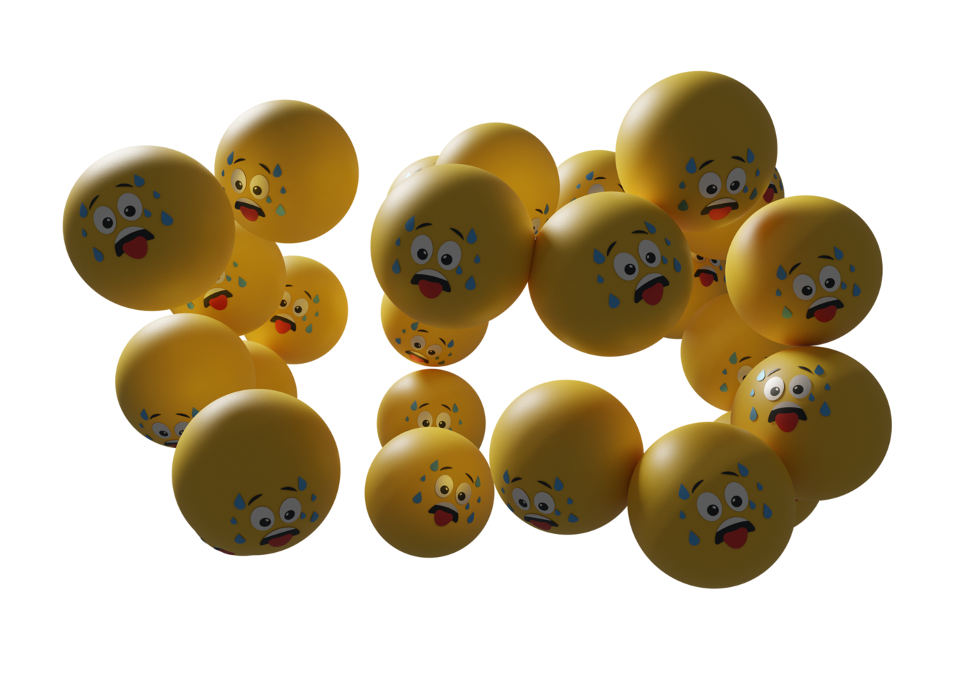 3D render ilustração emoji do personagem de rostos emoticon. emojis ou