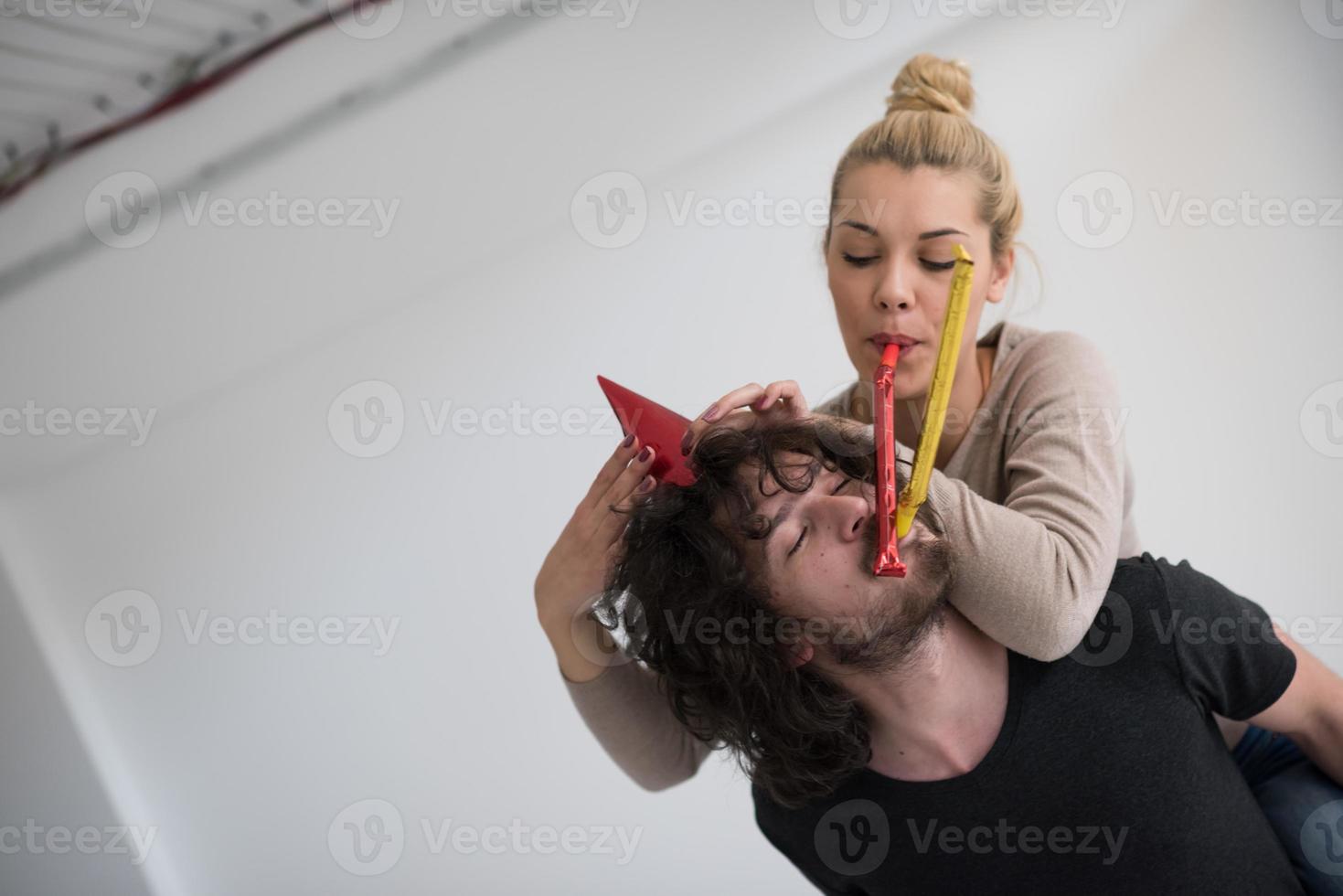 romantic couple celebrating photo