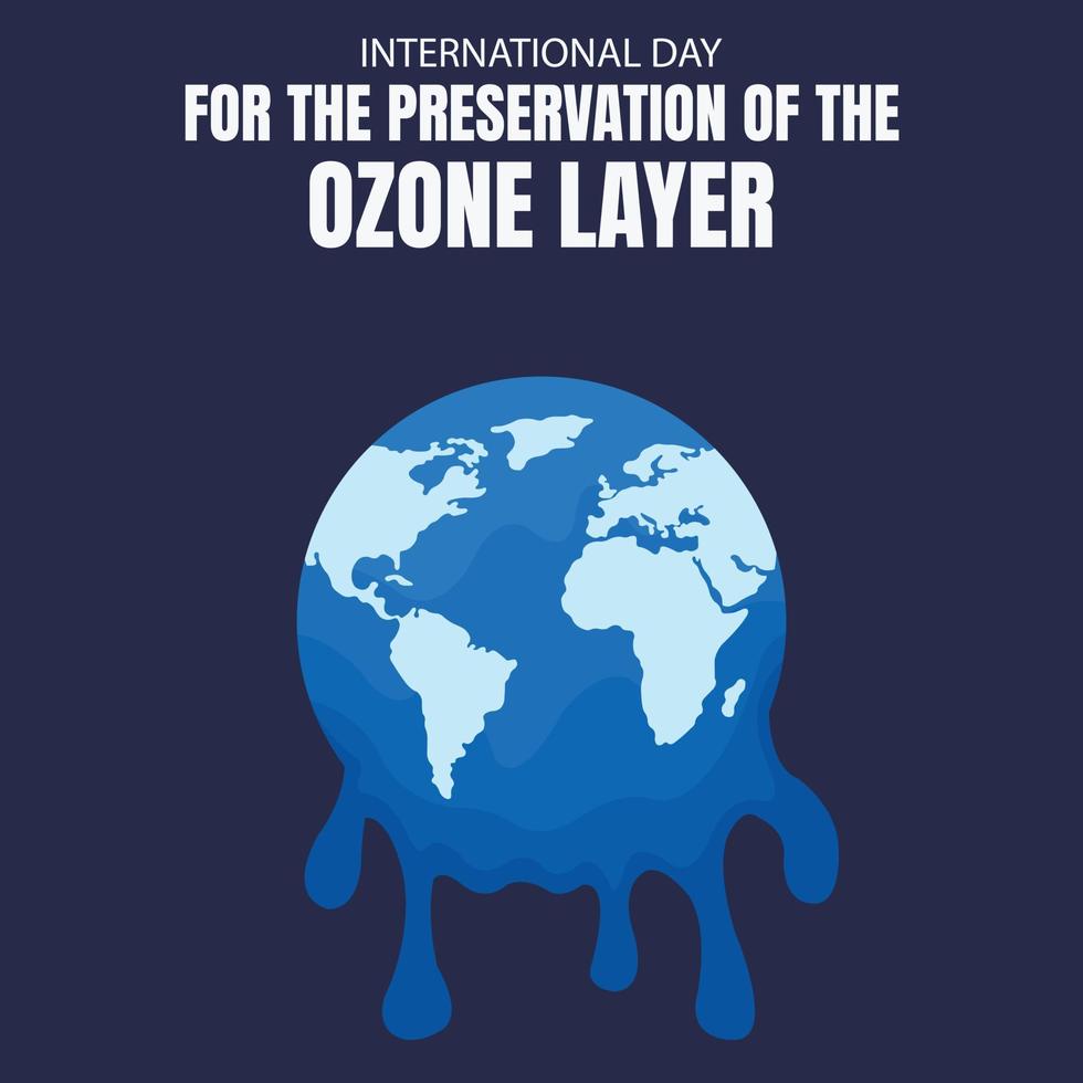 illustration vector graphic of Earth is melting in space, perfect for international day, preservation of the ozon layer, celebrate, greeting card, world ozone day, ecology, etc.