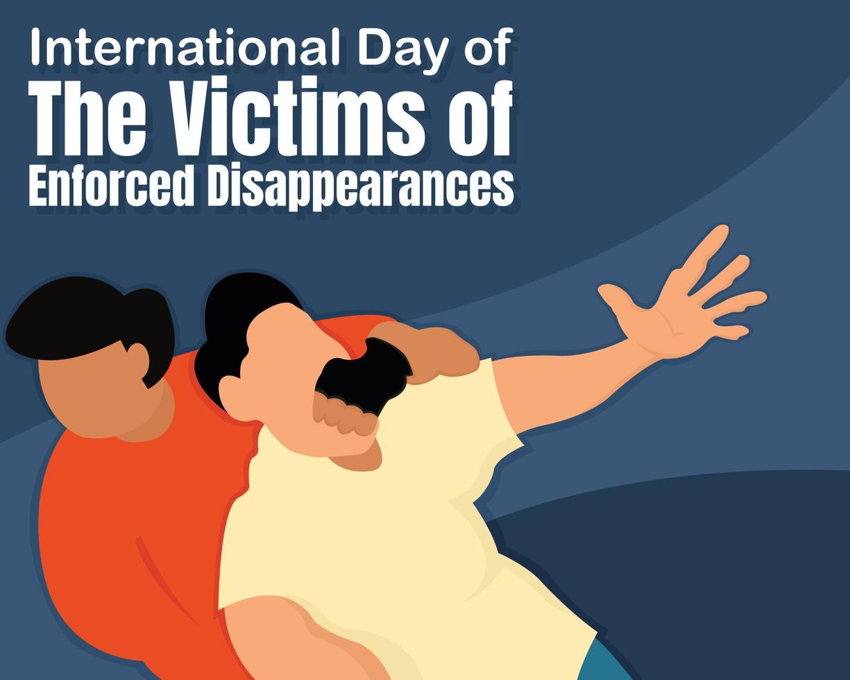 illustration vector graphic of a man is held captive by an unknown person, perfect for international day, victims of enforced disappearances, celebrate, greeting card, etc.