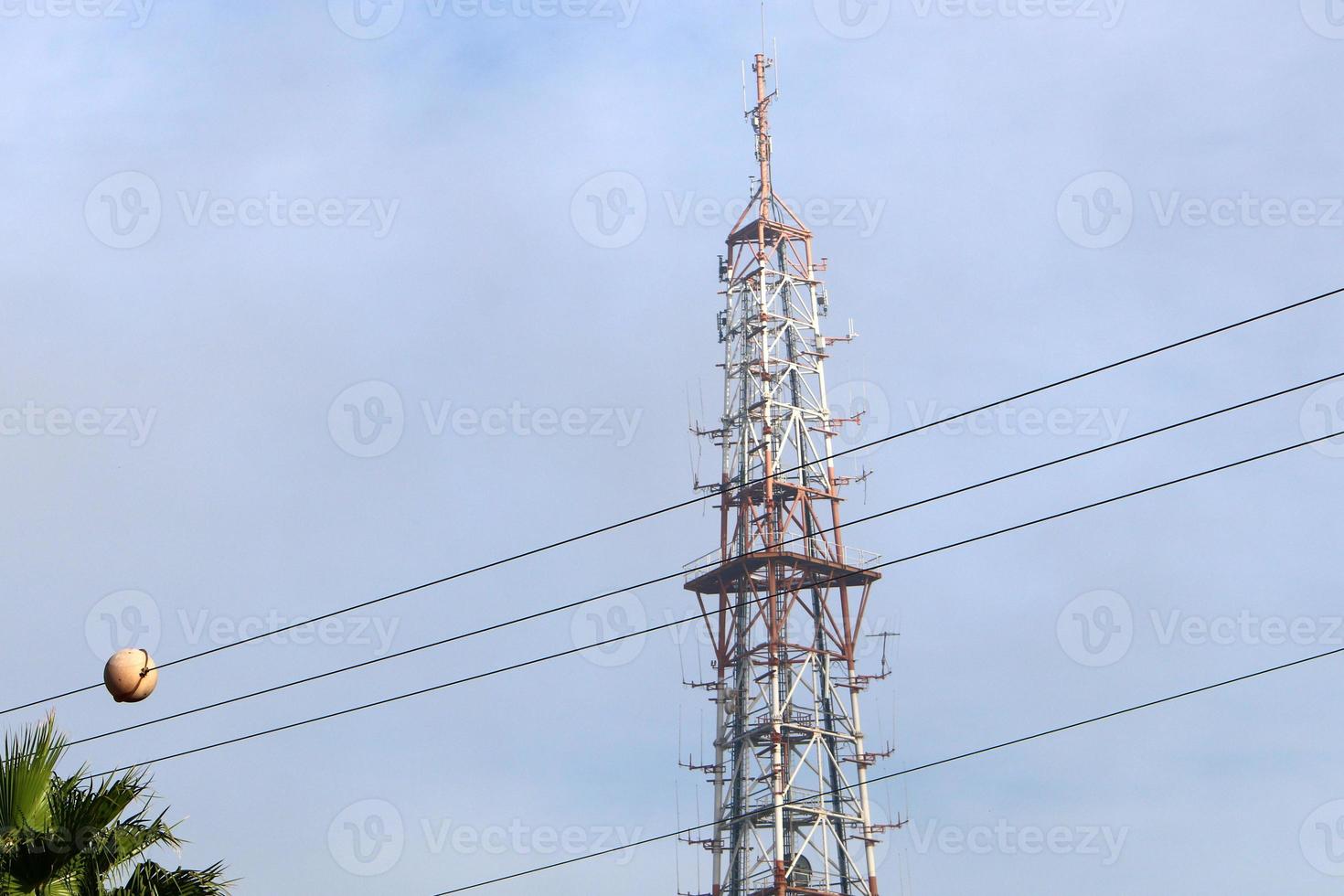 Electrical wires carrying high voltage current. photo