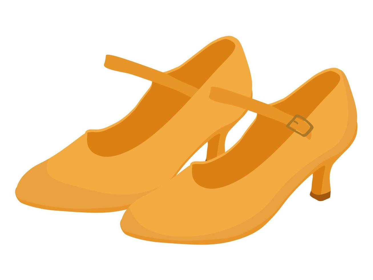 zapatos de baile para mujer en naranja, un par de zapatos de baile vector