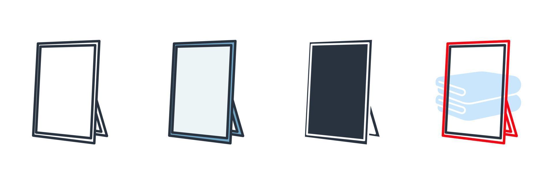 mirror icon logo vector illustration. mirror symbol template for graphic and web design collection