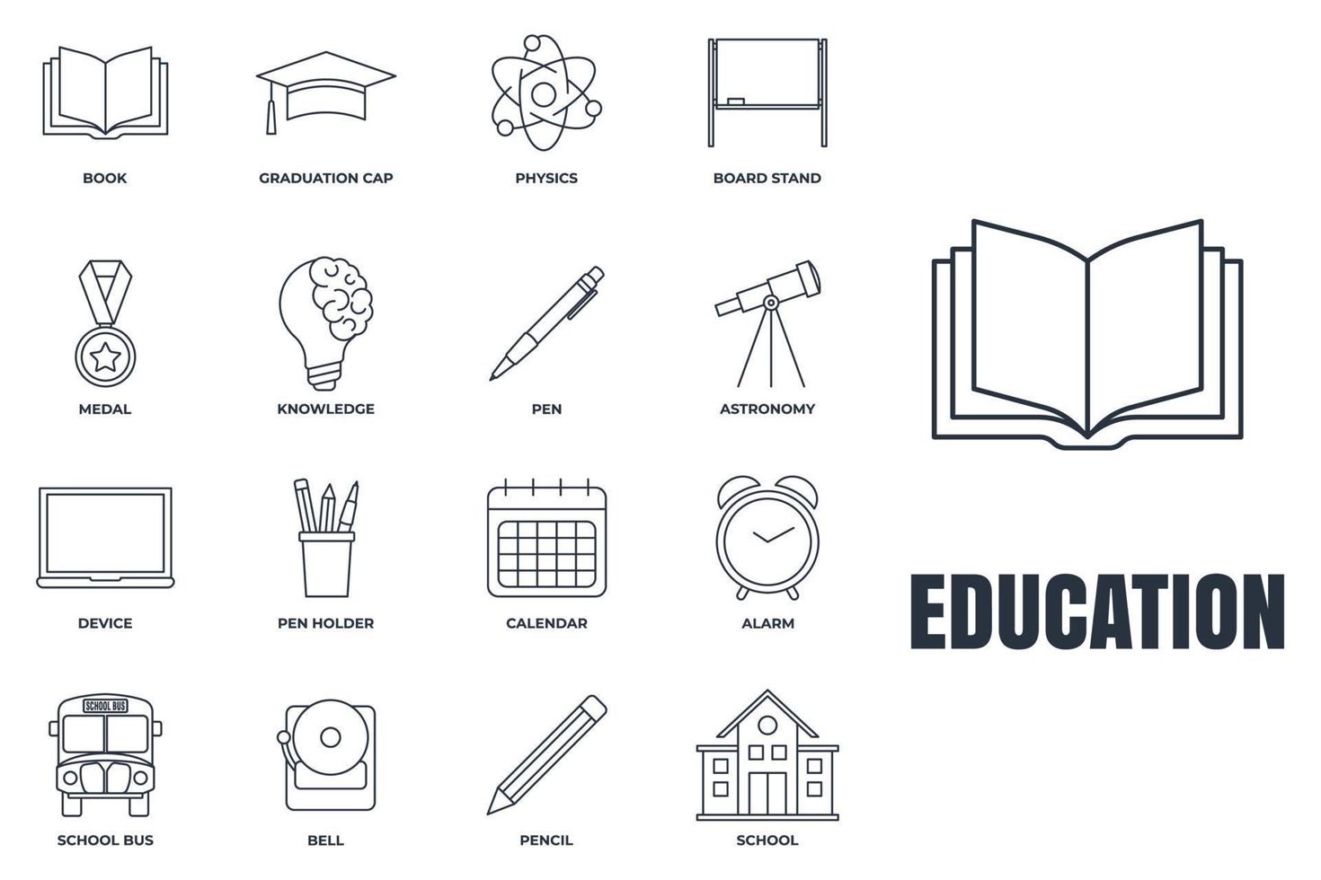 Set of Education back to school icon logo vector illustration. back to school pack symbol template for graphic and web design collection