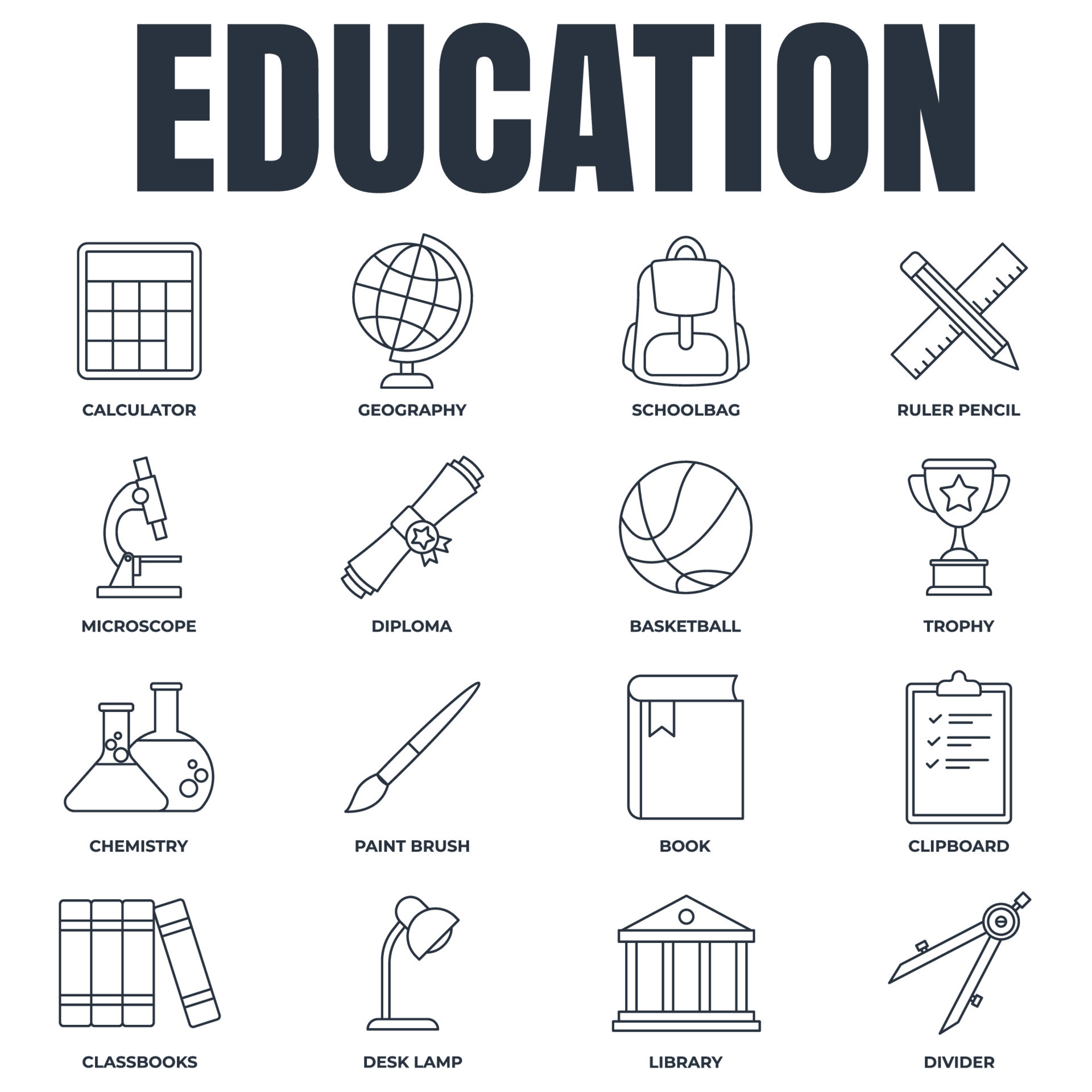 Set Of Education Back To School Icon Logo Vector Illustration Back To set-of-education-back-to-school-icon-logo-vector-illustration-back-to