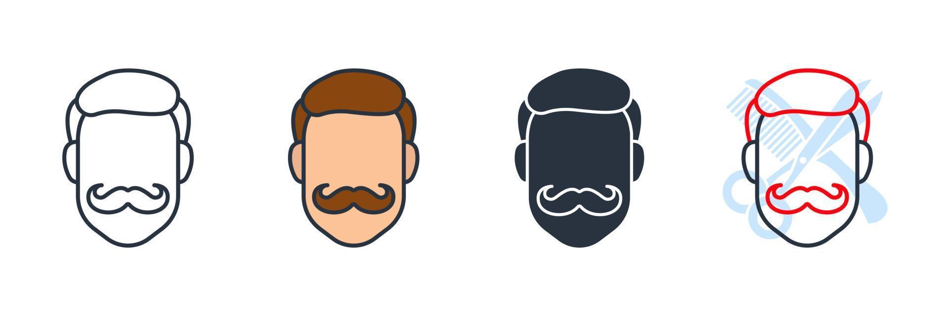 hair cut icon logo vector illustration. gentle man smooth haircut symbol template for graphic and web design collection