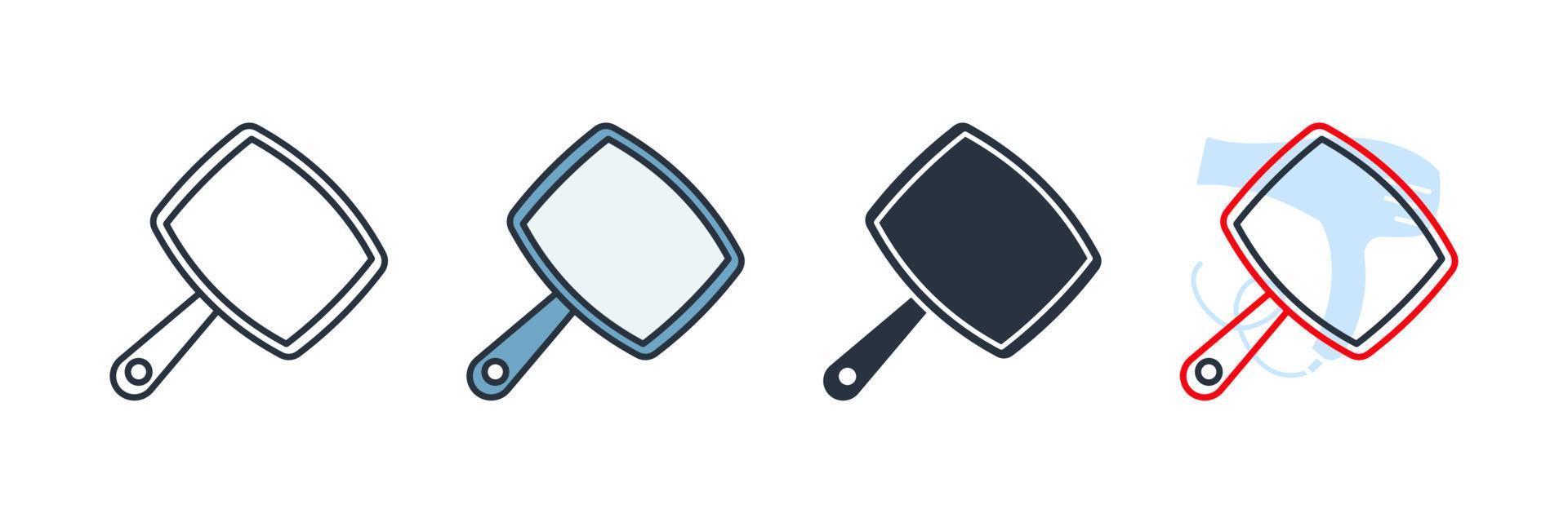 Ilustración de vector de logotipo de icono de espejo de mano. plantilla de símbolo de espejo de mano para la colección de diseño gráfico y web