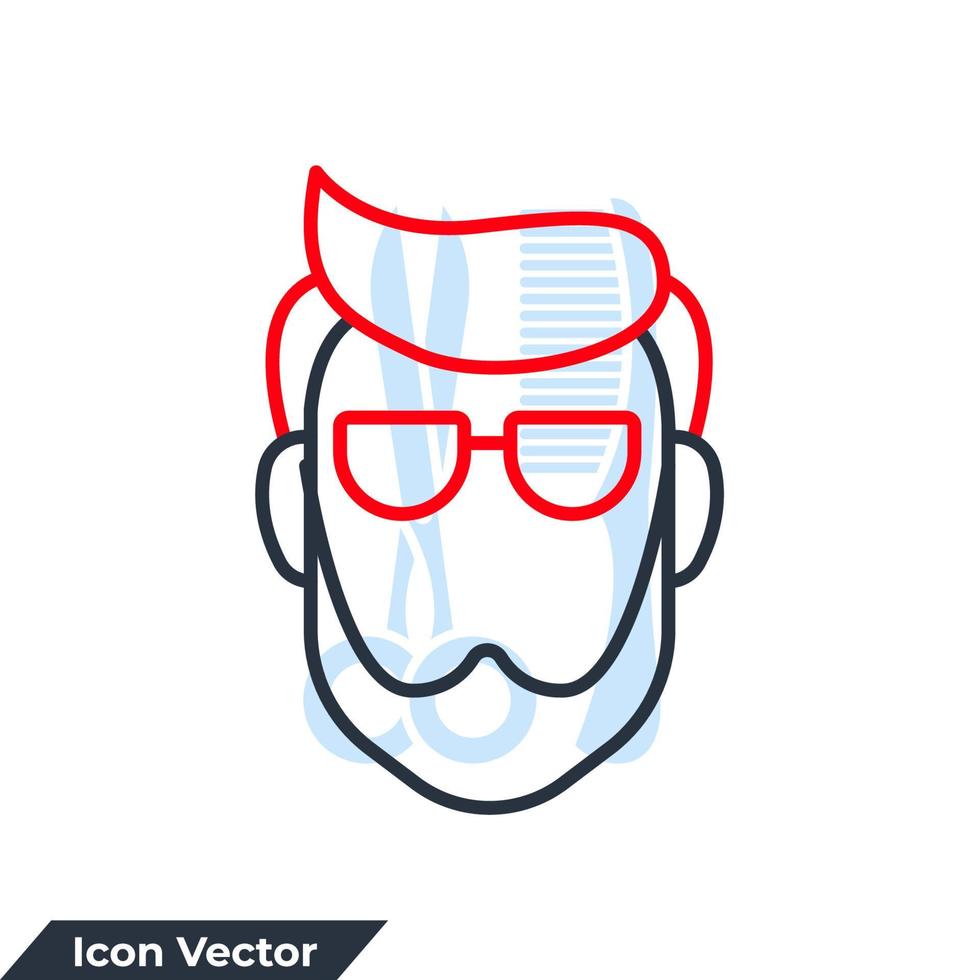 hair cut icon logo vector illustration. gentle man smooth haircut symbol template for graphic and web design collection