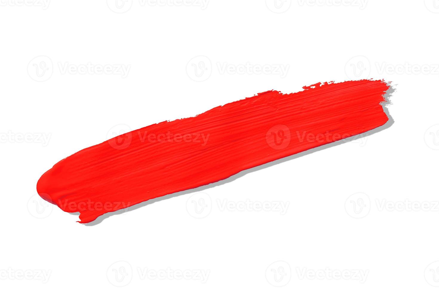 red brush and shadow isolated on a white background photo