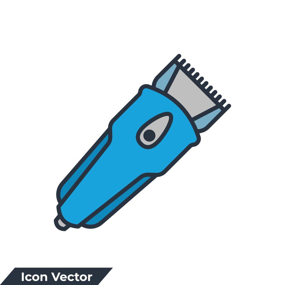 Ilustración de vector de logotipo de icono de cortapelos. plantilla de símbolo de cortapelos eléctrico para la colección de diseño gráfico y web